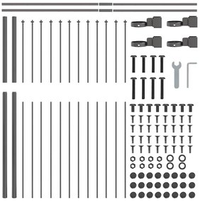 vidaXL Φράχτης Κήπου 9 pcs Γκρι 15,3 x 1,5 μ Ατσάλι με Πούδρα