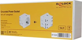 DELOCK module πρίζας ρεύματος Easy 45 81324, 45°, 45x45mm, 10τμχ