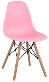 Καρέκλα Με κάθισμα Twist PP HM8460.05 46x50x82cm Pink Σετ 4τμχ Ξύλο,Πολυπροπυλένιο