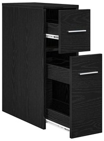 vidaXL Λεπτός ντουλάπι μπάνιου Μαύρη δρυς 22 x 44 x 61.5 εκ