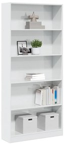 vidaXL Βιβλιοθήκη Γυαλιστερό Λευκό 80x24x176 εκ. από Επεξ.Ξύλο