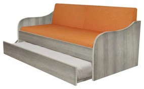 SB-00429 Κρεβάτι-καναπές "SILKY" με συρρόμενο κρεβάτι σε χρώμα σταχτί 80x190
   , 1 Τεμάχιο