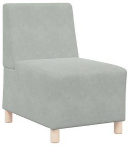 vidaXL Μοναδικός Καναπές χωρίς Χερούλια 2 pcs Ανοιχτό γκρι