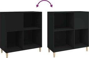 vidaXL Δισκοθήκη Μαύρη 84,5 x 38 x 89 εκ. από Επεξεργασμένο Ξύλο