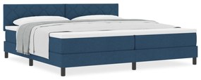 vidaXL Κρεβάτι Box Spring Με Στρώμα Μπλε 200x200 εκ. Ύφασμα