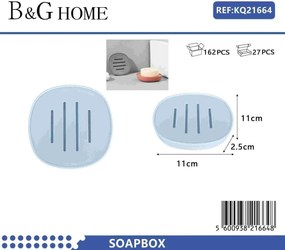 Σαπουνοθήκες μπάνιου πλαστικές - Σετ 9pcs - Light Blue - 21664