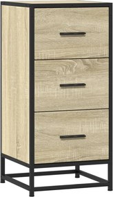 vidaXL Συρταριέρα Sonoma Δρυς 35,5x35x76 εκ. Επεξ. Ξύλο + Μέταλλο