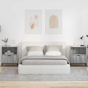 vidaXL Κομοδίνα 2 pcs Γκρι sonoma 49 x 36 x 61 εκ Επεξεργασμένο ξύλο