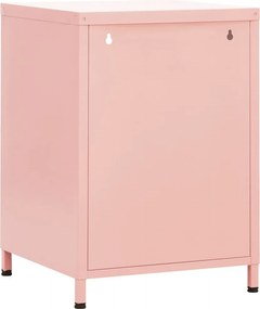 vidaXL Κομοδίνο Ροζ 35 x 35 x 51 εκ. από Ατσάλι