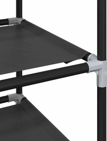 vidaXL Ράφι παπουτσιών 8-βαθμίδων μαύρο 44x28x145cm μη υφασμένο ύφασμα