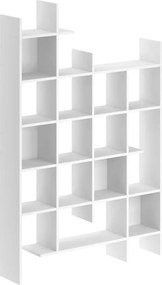 Βιβλιοθήκη Manco Megapap χρώμα λευκό 122x25,5x188εκ.