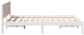 vidaXL Σκελετός Κρεβατιού Λευκό 135 x 190 cm Μασίφ ξύλο πεύκου