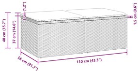 vidaXL Σετ Καναπέ Κήπου 2 τεμ Μπεζ Συνθετικό Ρατάν με Μαξιλάρια Ακακία