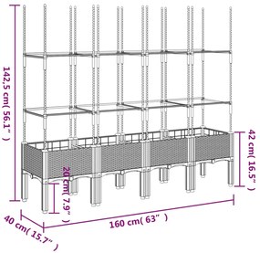 ΖΑΡΝΤΙΝΙΕΡΑ ΚΗΠΟΥ ΜΕ ΚΑΦΑΣΩΤΟ ΛΕΥΚΗ 160X40X142,5 ΕΚ. ΑΠΟ PP 367964