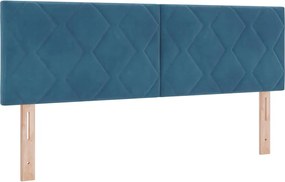 vidaXL LED κεφαλάρι Σκούρο Μπλε 160 cm Τεχνητό Δέρμα