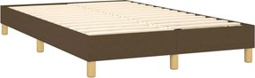 vidaXL Κρεβάτι Boxspring με Στρώμα Σκούρο Καφέ 120x200 εκ. Υφασμάτινο