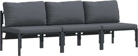 vidaXL Εξωτερικά Έπιπλα 3 Τεμάχιο Ανθρακί 80 x 80 x 71 cm Ατσάλι