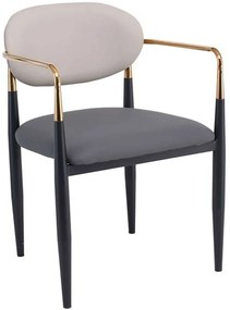 Πολυθρόνα Olive ΕΜ788,2 53x53x80cm Multi-Grey Metal, Technoderma