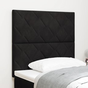 vidaXL LED Κεφαλάρι με Σχέδιο Διαμαντιών, Μαύρο, 100 cm, Βελούδινο