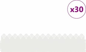vidaXL Περιγράμματα γκαζόν 30 pcs Λευκό 103 x 0,05 x 22 εκ Ατσάλι