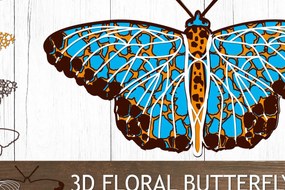 Σετ των 3 Intra απο ξύλο plywood 3mm-4mm πάχος 3D Layered Butterfly. 3D Mandala Δίασταση 10x10 cm INTRAFABR-25084247