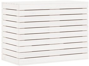 vidaXL Καλάθι Ρούχων Λευκό 88,5x44x66 εκ. από Μασίφ Ξύλο Πεύκου