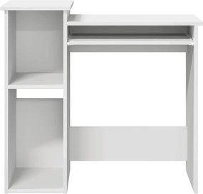 Γραφείο vidaXL με ράφια Λευκό 84x40x78 cm Κατασκευασμένο ξύλο