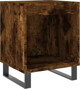 vidaXL Κομοδίνα 2 τεμ. Καπνιστή Δρυς 40 x 35 x 50 εκ. Επεξεργ. Ξύλο