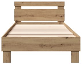 vidaXL Κρεβάτι από Τεχνητό Δρυς 90x200 cm φτιαγμένο από επεξεργασμένο ξύλο.