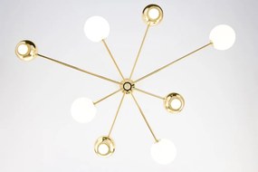 Κρεμαστό Πολύφωτο Moka 4xG9 Χρυσό με Οπάλ Γυαλί