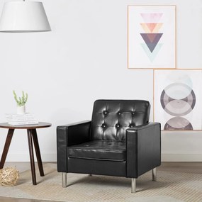 vidaXL Πολυθρόνα Μαύρη 75x70x75 εκ. από Συνθετικό Δέρμα
