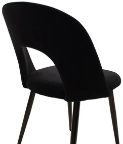 Καρέκλα Jonah σε βελούδο μαύρο-μαύρο πόδι 55x57x85 εκ. 55x57x85 εκ.