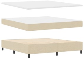 vidaXL Κρεβάτι με Στρώμα & Μπράτσο Κρεμ 180x200 εκ. Ύφασμα