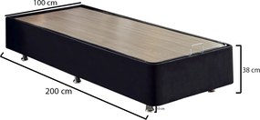 Single Bed Base Ela Single - Black (100 x 200) Black