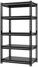 HOME USE μεταλλική ραφιέρα HUH-0198 με 5 ράφια, 90x40x183cm, μαύρη