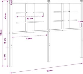 vidaXL Ανταλλακτικό κεφαλάρι Λευκό 120 εκ. Μεταλλικό