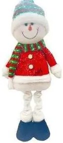 Χριστουγεννιάτικη Λούτρινη Κούκλα Χιονάνθρωπος με Πτυσσόμενα Πόδια