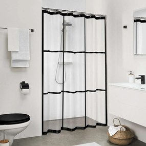 Κουρτίνα Μπάνιου Brix Black-Clear Sealskin 180Πx200Υ PEVA
