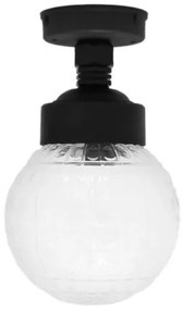 Φωτιστικό Οροφής Πλαστικό-Γυαλί IP44 LP-110CE BL-Διάφανο 11-0264 Heronia-11-0264-Μαύρο 11-0264