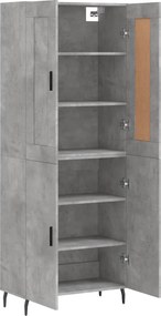 vidaXL Ντουλάπι Γκρι Σκυροδέματος 69,5x34x180 εκ. Επεξεργασμένο Ξύλο