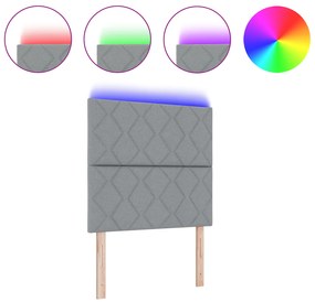 vidaXL LED Κεφαλάρι Σχέδιο Διαμαντιών Ανοιχτό Γκρι 100 εκ Ύφασμα