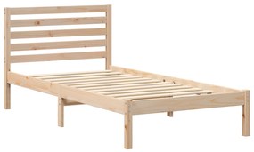vidaXL Σκελετός Κρεβατιού Καφέ 90 x 190 cm Μασίφ ξύλο πεύκου