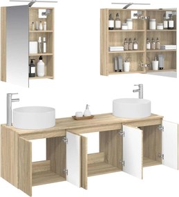 vidaXL Σετ Ντουλαπιών Μπάνιου 5 pcs Sonoma Δρυς Επεξεργασμένο Ξύλο