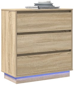 vidaXL Κομοδίνο  με LED Σονόμα Όξυ 71x34,5x75 εκ Κατασκευασμένο Ξύλο
