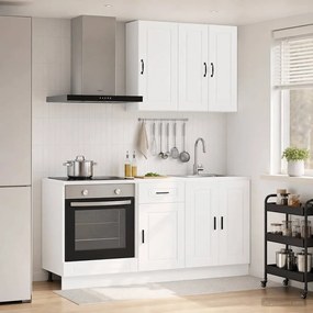 vidaXL Μονάδα κουζίνας PORTO 5 pcs Λευκό Επεξεργασμένο Ξύλο