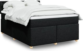 vidaXL Κρεβάτι Boxspring με Στρώμα Μαύρο 160x200 εκ. Υφασμάτινο