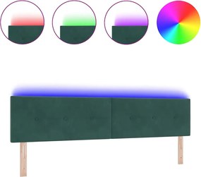 vidaXL LED κεφαλάρι με φώτα λωρίδας LED Πράσινο 200 cm Πολυεστέρας