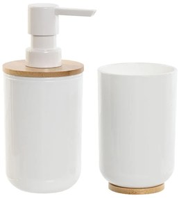 Σετ Μπάνιου Home ESPRIT Λευκό Φυσικό Bamboo πολυστερίνη 7 x 7 x 16 cm