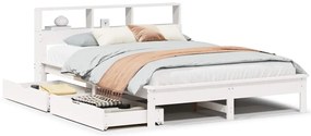 vidaXL Κρεβάτι Βιβλιοθήκη Χωρίς Στρώμα 160x200 εκ Μασίφ Ξύλο Πεύκου