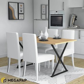Τραπέζι Bette Megapap χρώμα φυσικό οξιάς - ανθρακί 140x80x76εκ.